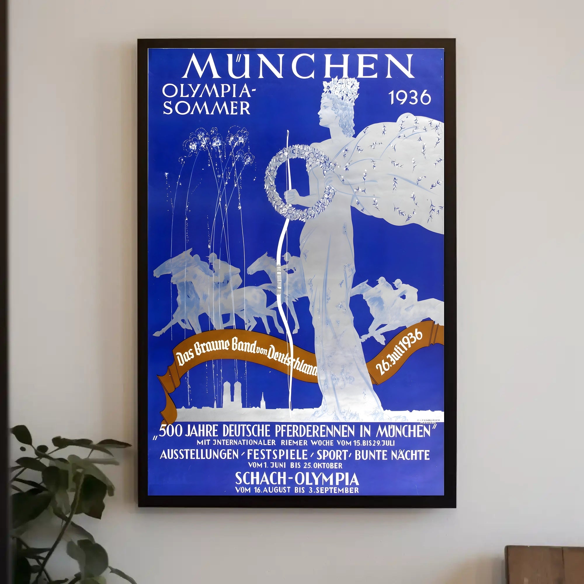1936 Munich Olympic Art Deco Sports Poster Display PosterGoat