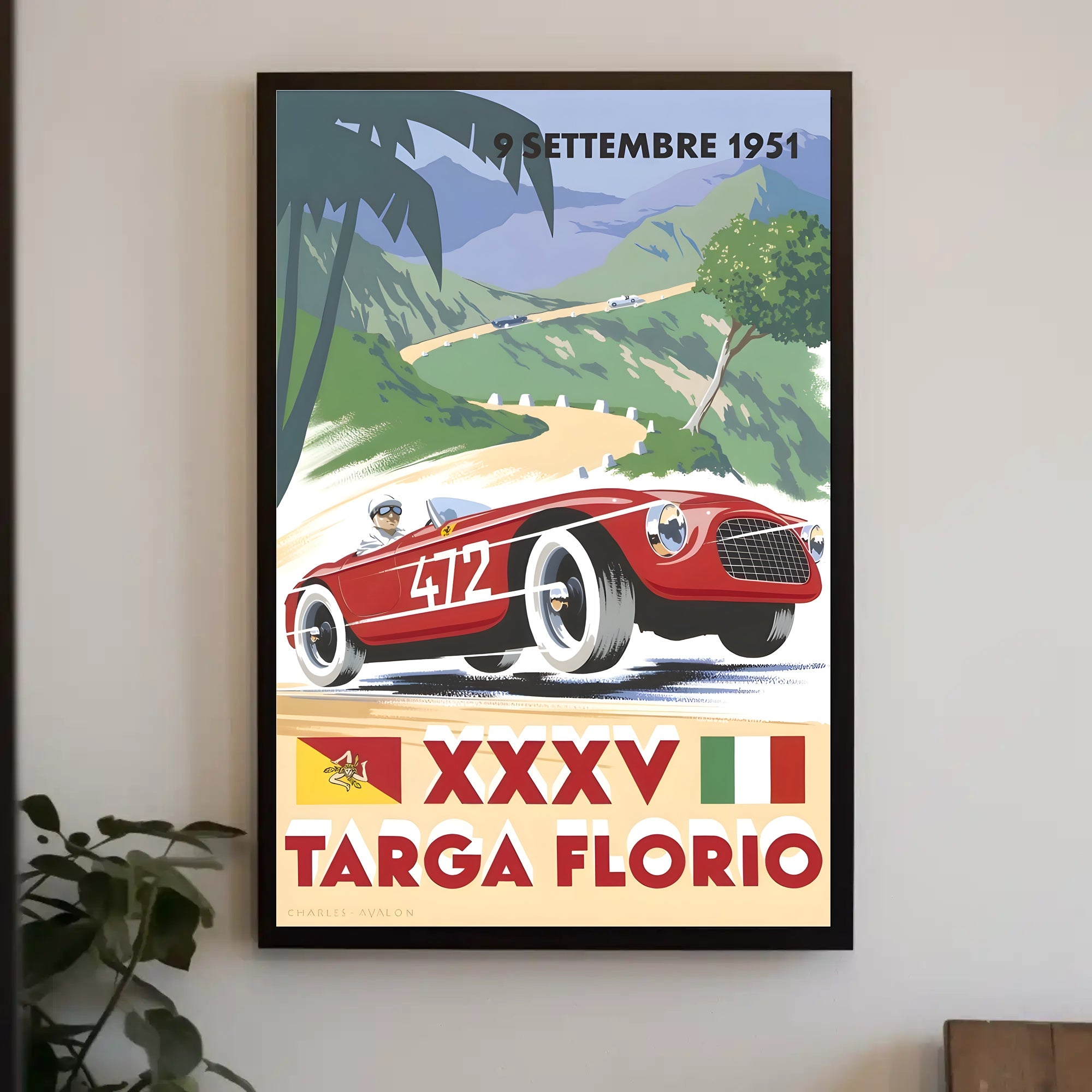 1951 Targa Florio Travel Poster Wall Art Decor Print PosterGoat