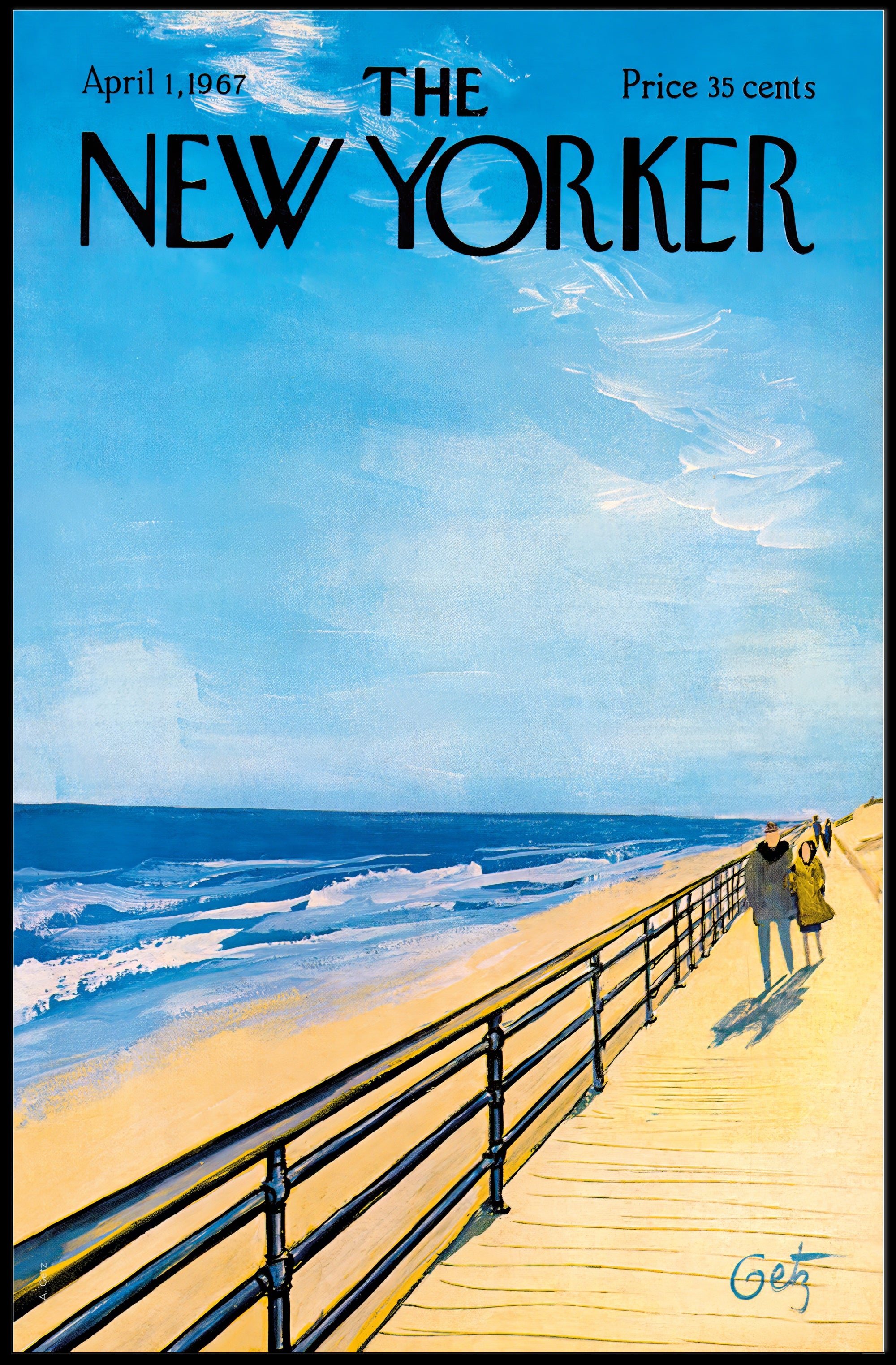 1960s Coastal Boardwalk Vintage Art Print for Nostalgic Decor PosterGoat