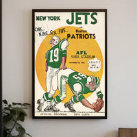 1965 AFL Game Poster New York Jets Vintage Sports Art Print PosterGoat