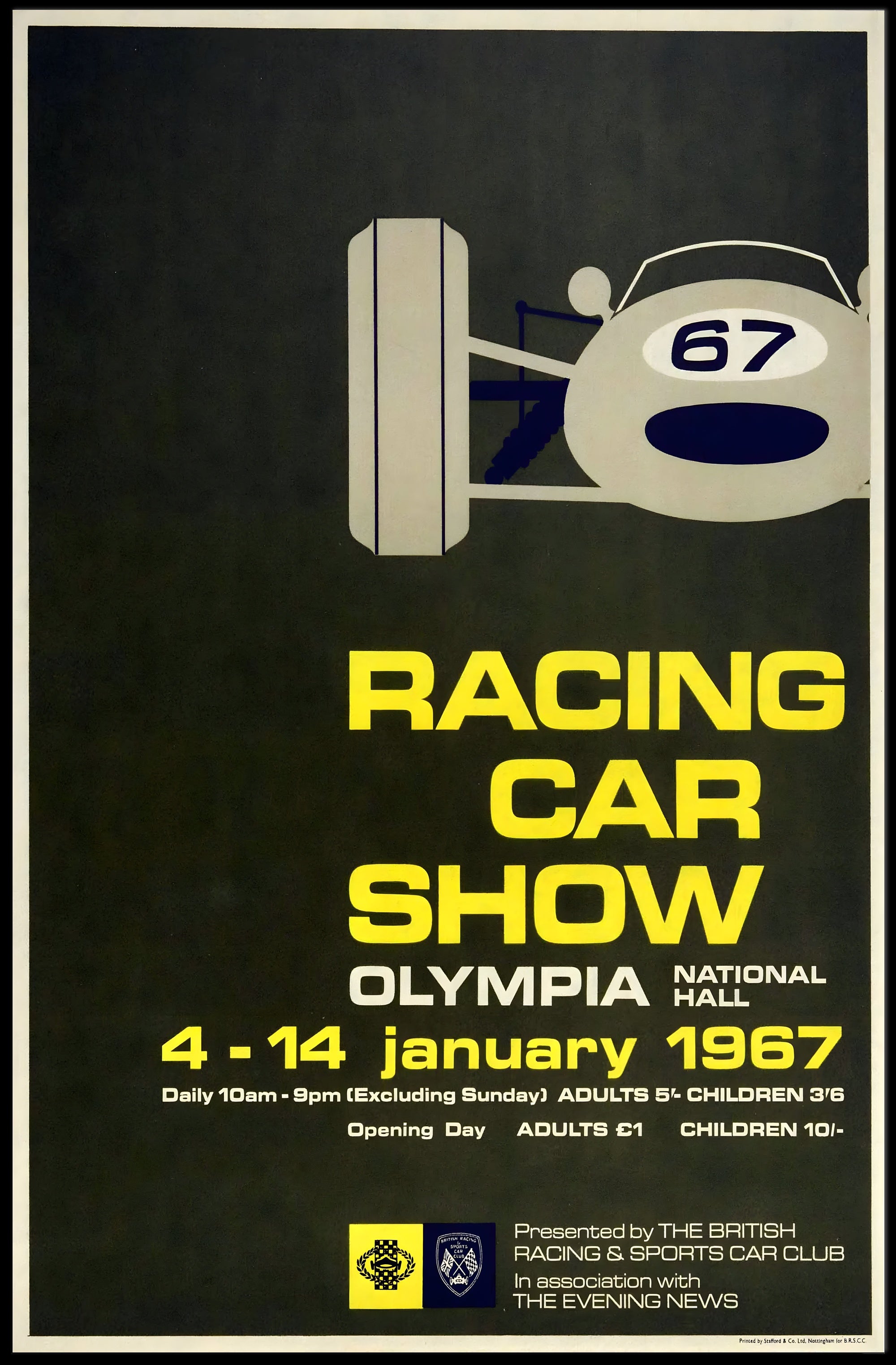 1967 Racing Car Show Vintage Art Print for Motorsports Fans PosterGoat