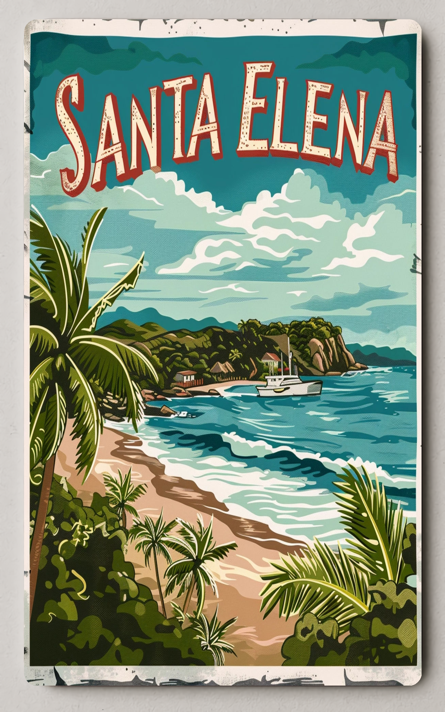 Santa Elena Tropical Coastal Trading Card PosterGoat