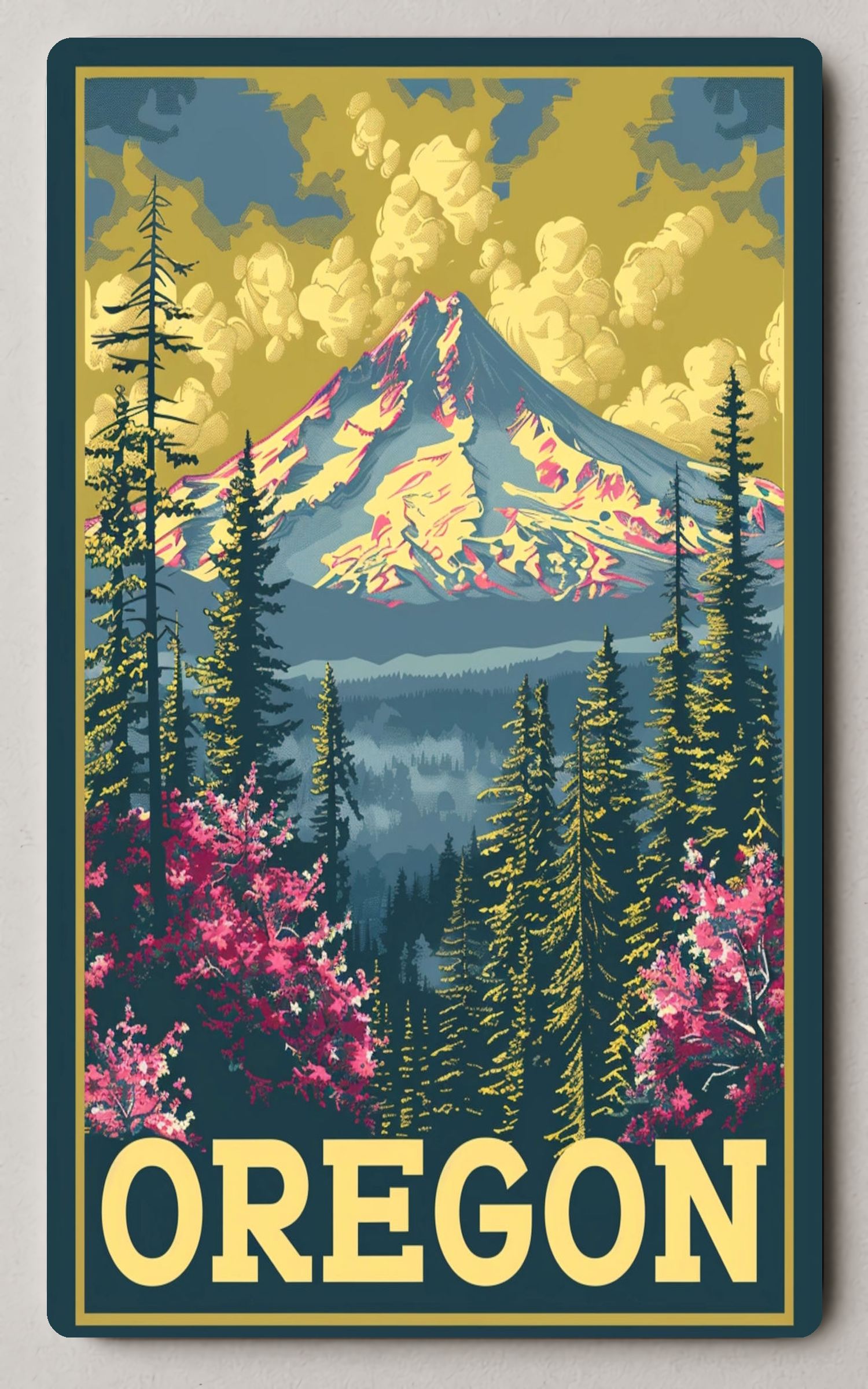 Oregon Wilderness Vintage Travel Adventure Trading Card PosterGoat