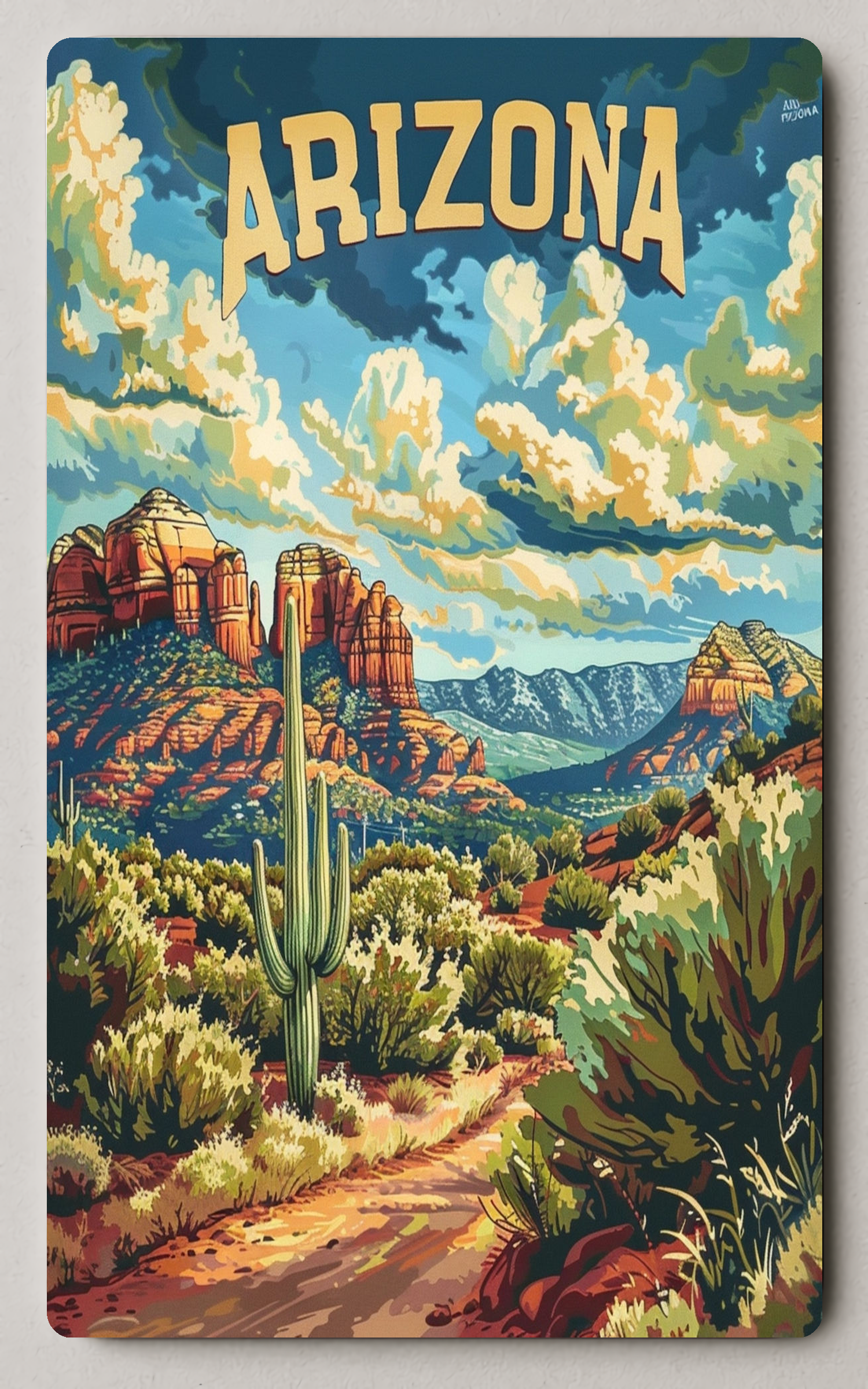 Arizona Desert Adventure Vintage Trading Card PosterGoat