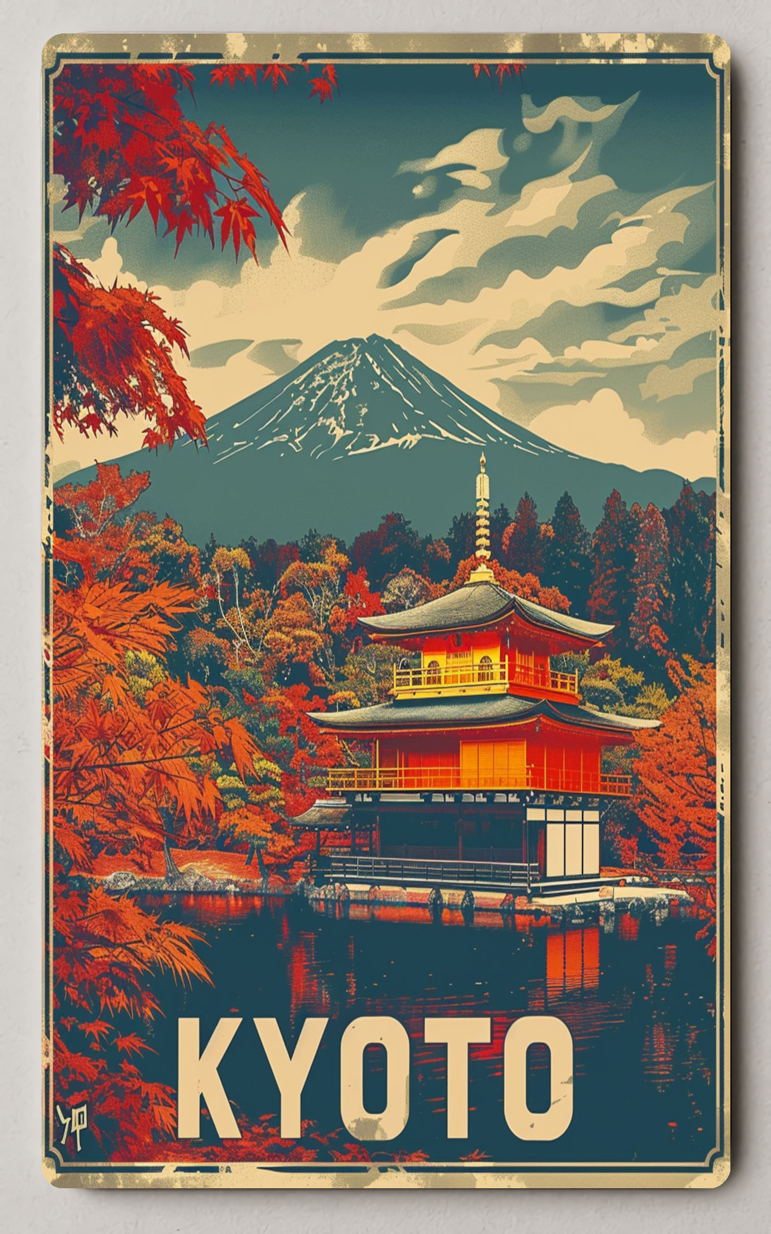 Kyotos Golden Pavilion Scenic Trading Card PosterGoat