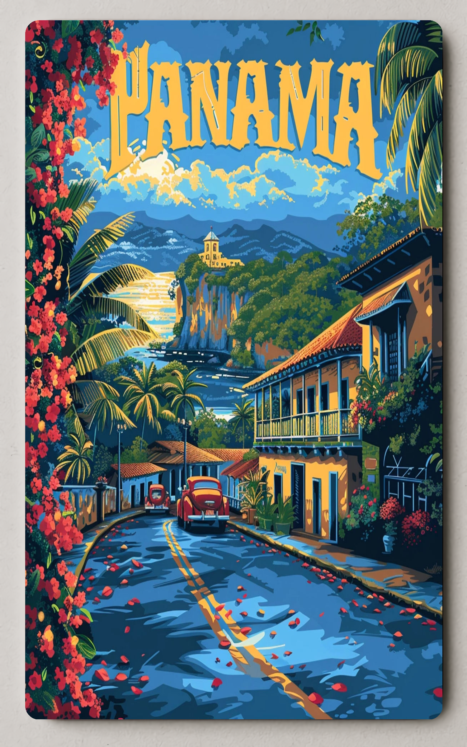 Panama Tropical Adventure Vintage Trading Card PosterGoat