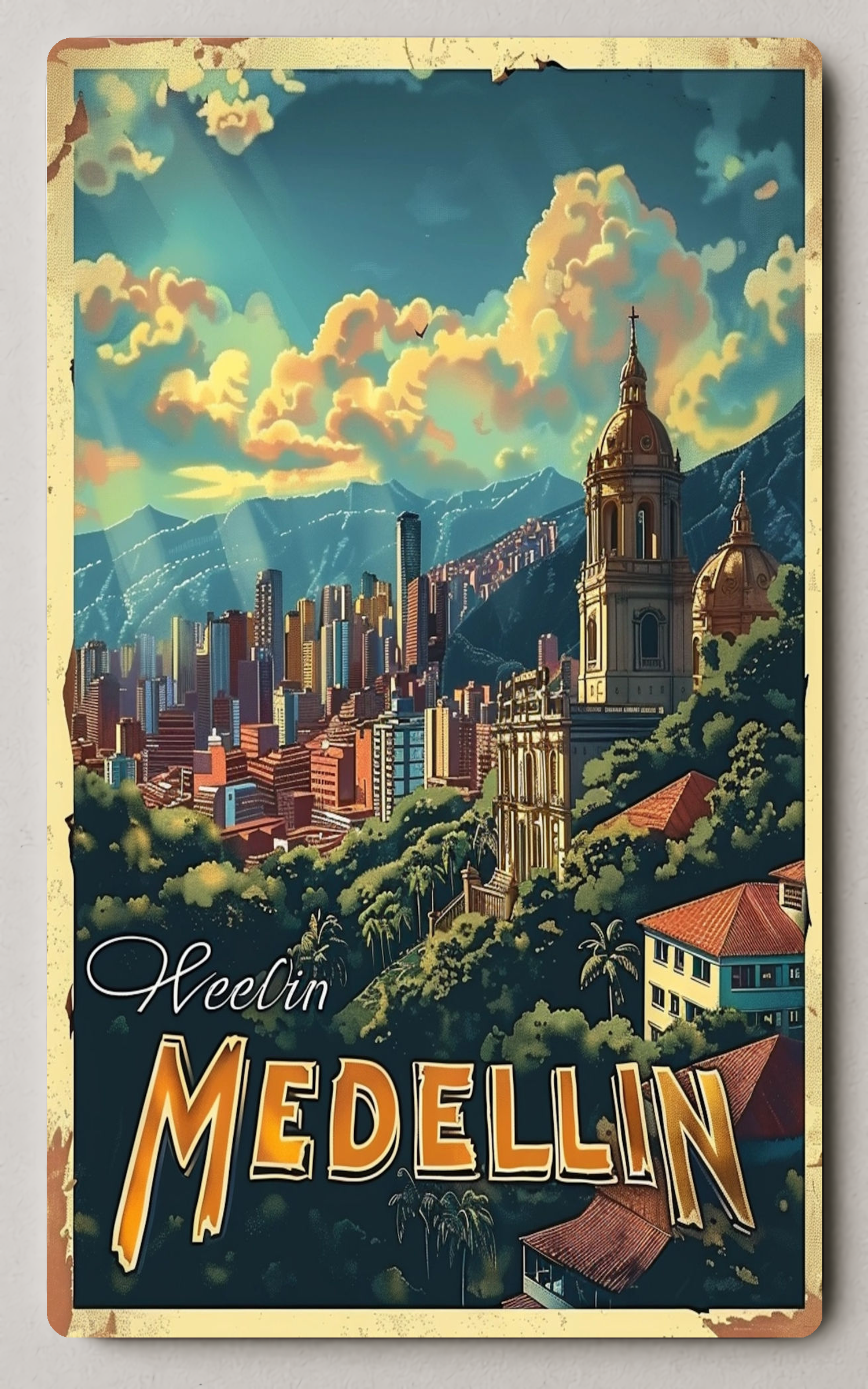 MedellãN Sunrise Trading Card PosterGoat