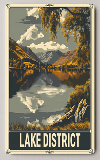 Lake District Vintage Trading Card PosterGoat