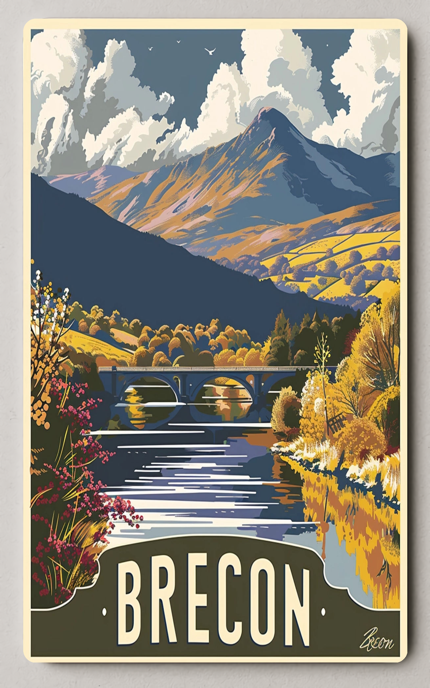 Scenic Brecon Adventure Trading Card PosterGoat