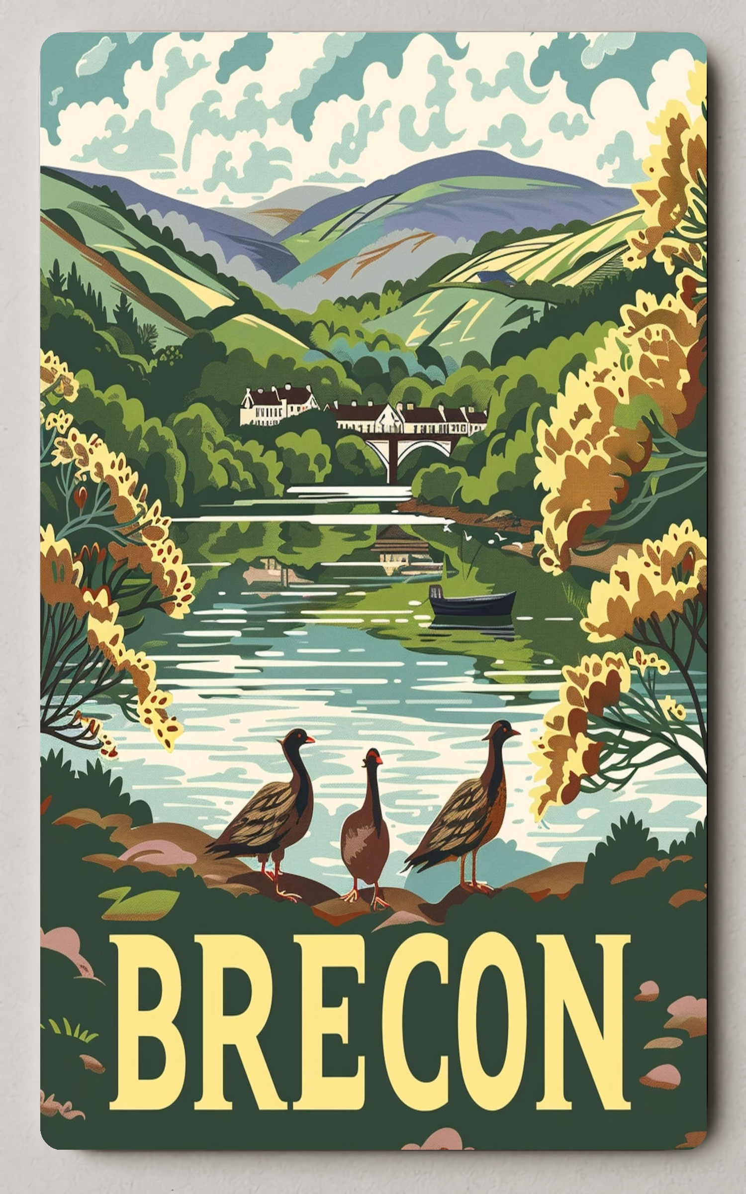 Brecon Countryside Vintage Trading Card PosterGoat