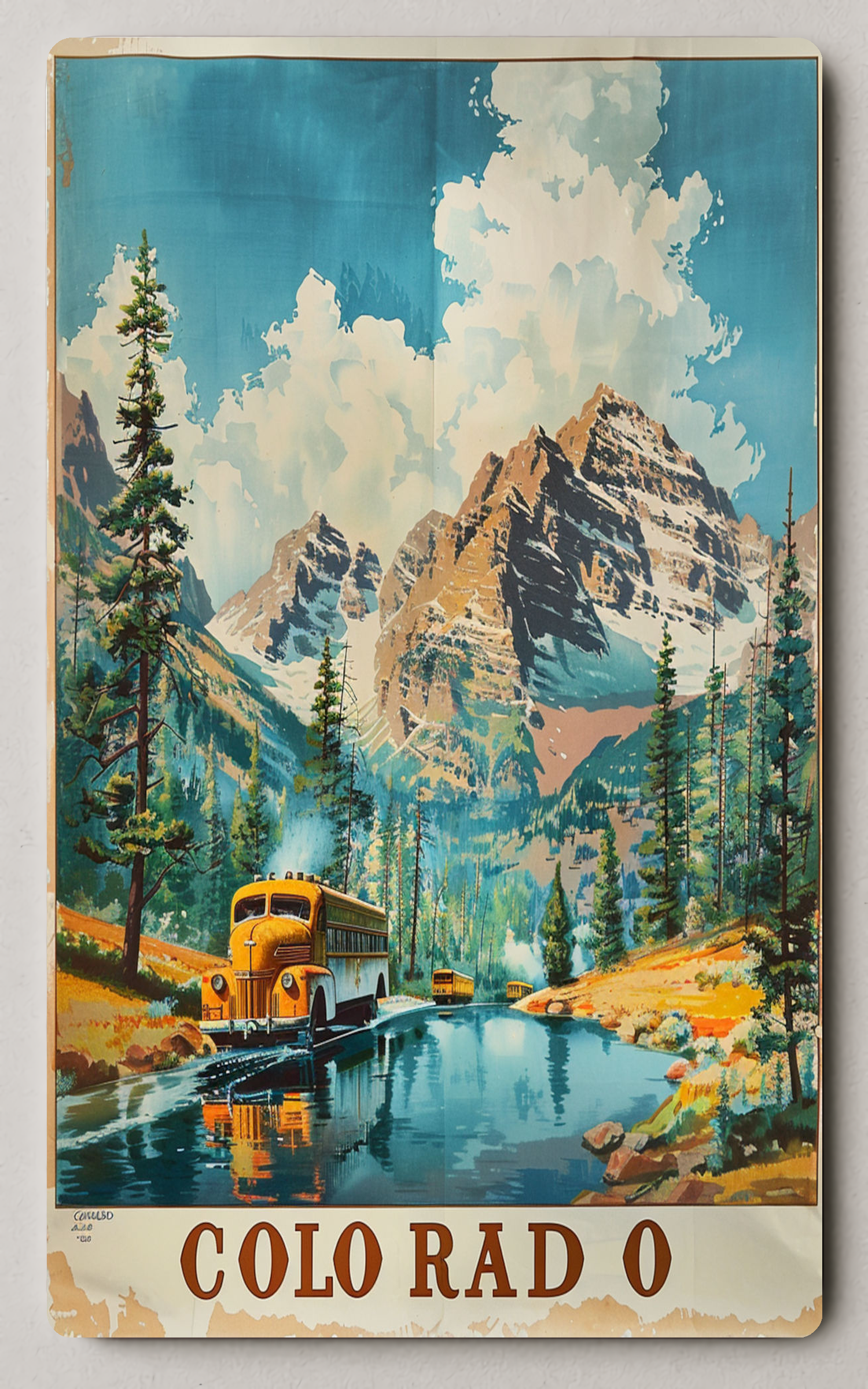 Scenic Colorado Adventure Vintage Trading Card PosterGoat