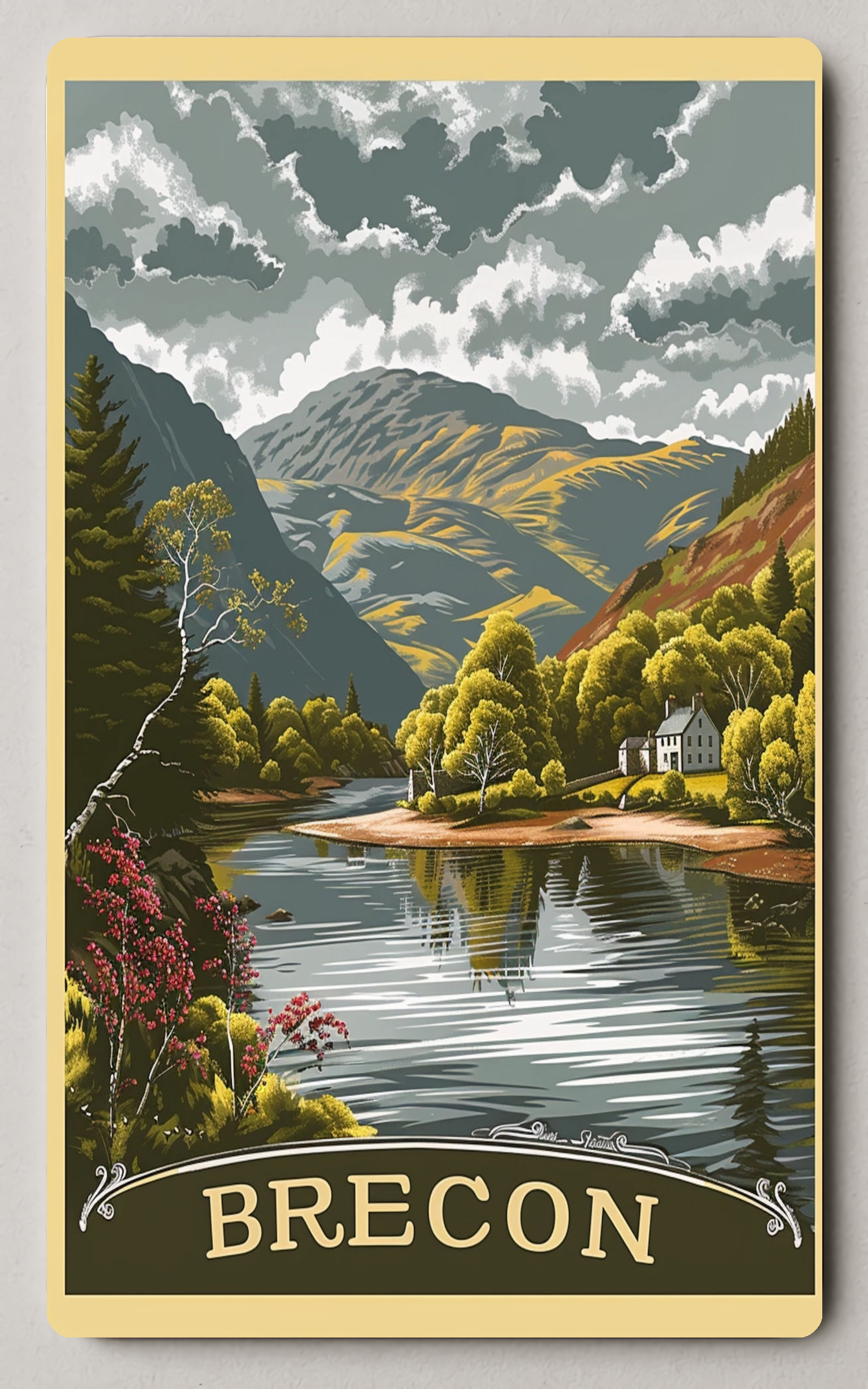 Brecon Beacons Vintage Trading Card PosterGoat