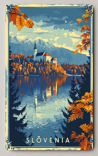 Scenic Slovenia Vintage Travel Art Trading Card Trading Card PosterGoat