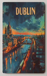 Dublin Cityscape At Sunset Urban Trading Card PosterGoat