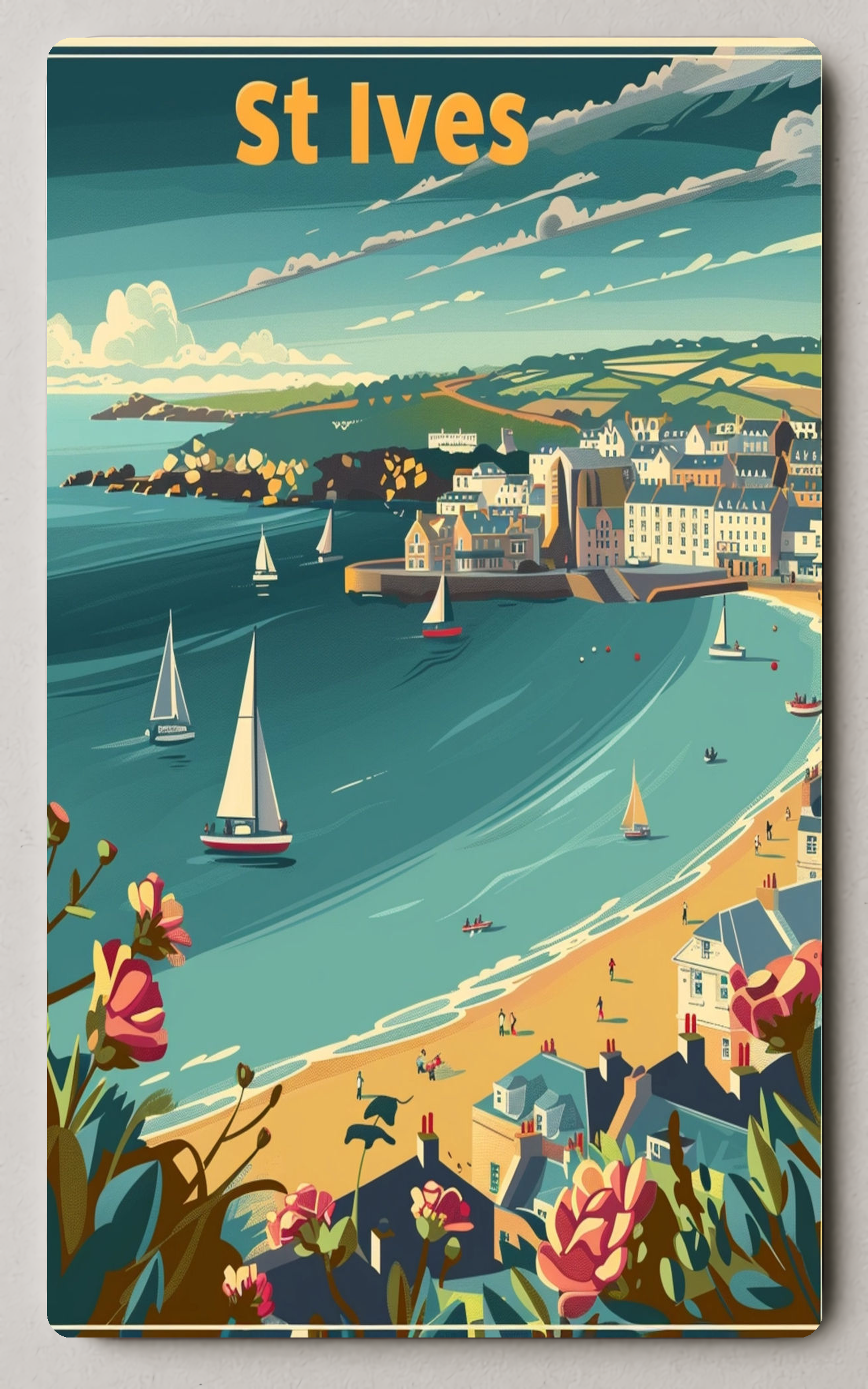 St Ives Seaside Scene Vintage Trading Card PosterGoat