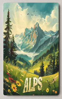 Alpine Tranquility Awe Inspiring Nature Trading Card PosterGoat