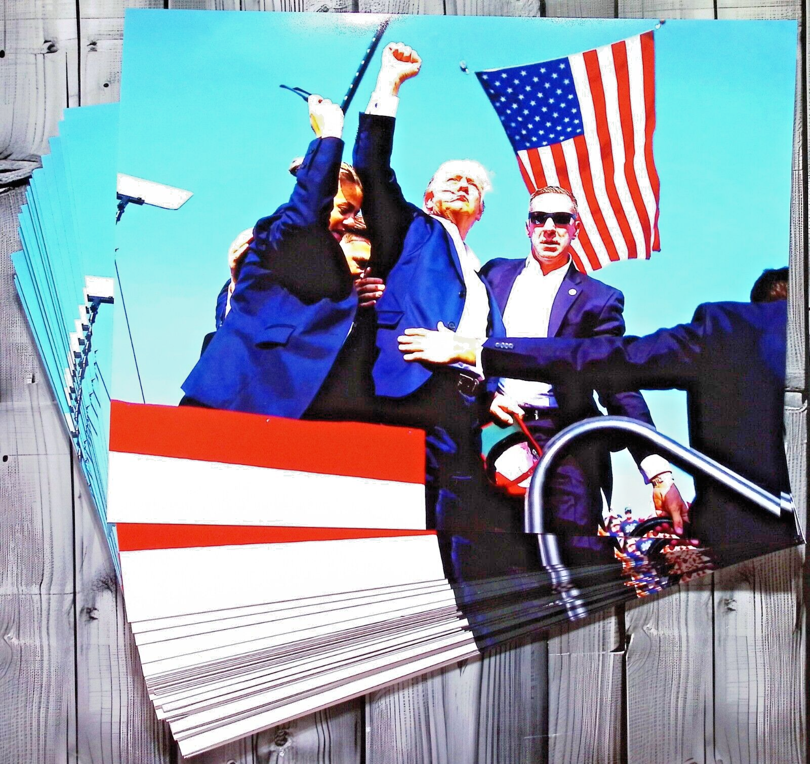 50ct Lot Donald Trump Surviving Assassination Attempt Iconic Photo Print 5 x 7