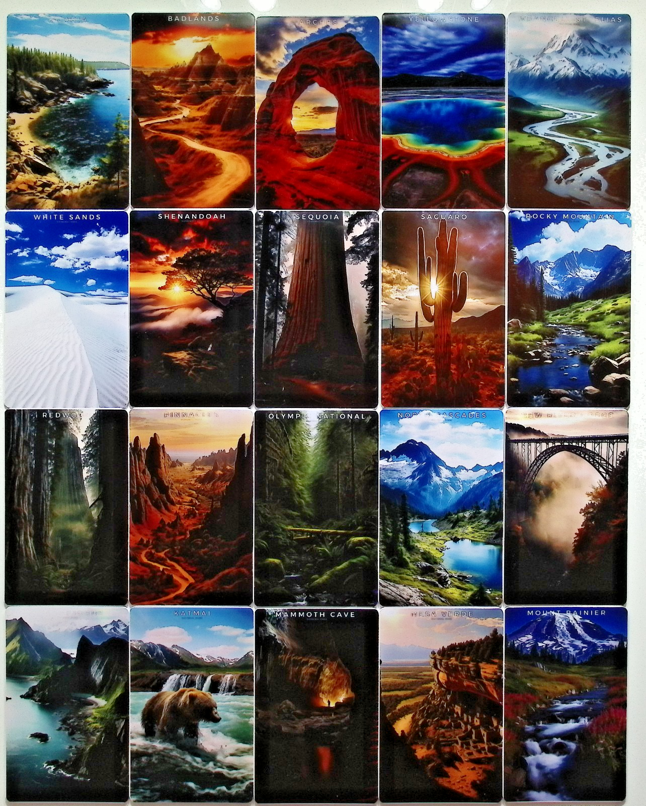 63 Card Set Lot National Parks Trading Cards