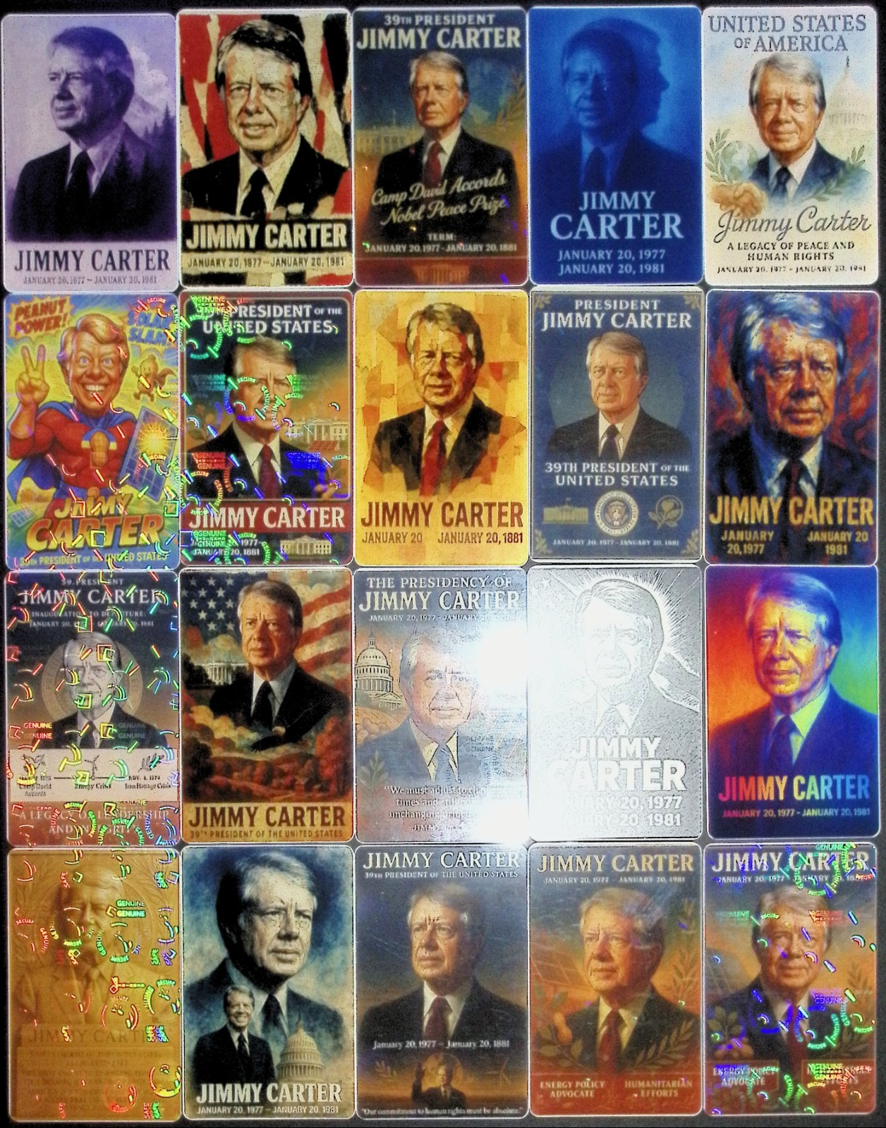 Jimmy Carter 39th President of the United States x20 Trading Card Lot (no dupes)