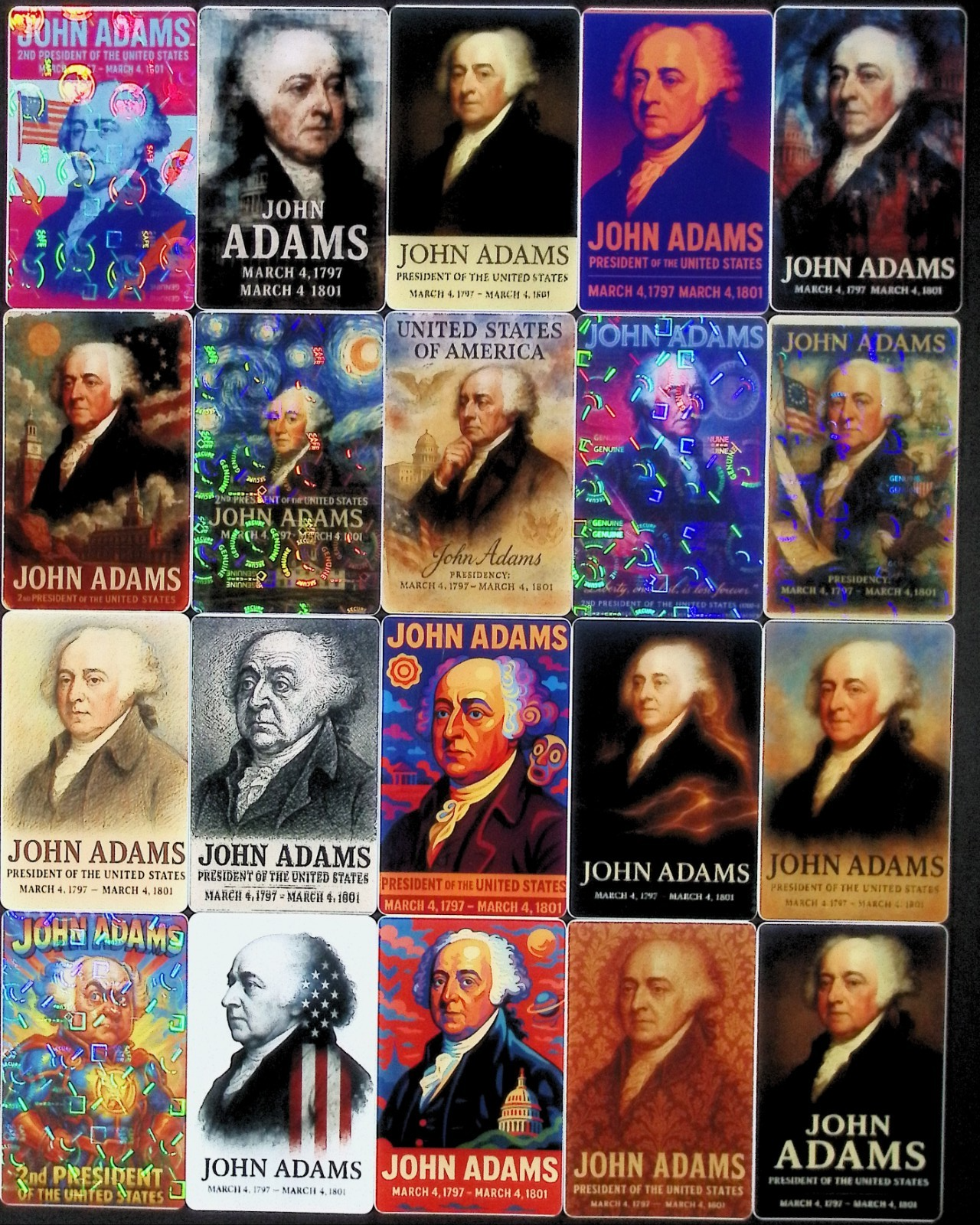 John Adams 2nd President of the United States x20 Trading Card Lot (no dupes)