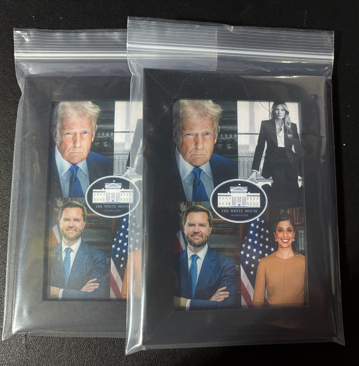 (2x) PRESIDENT DONALD TRUMP Whitehouse admin administration 4x6 Photo Framed Lot