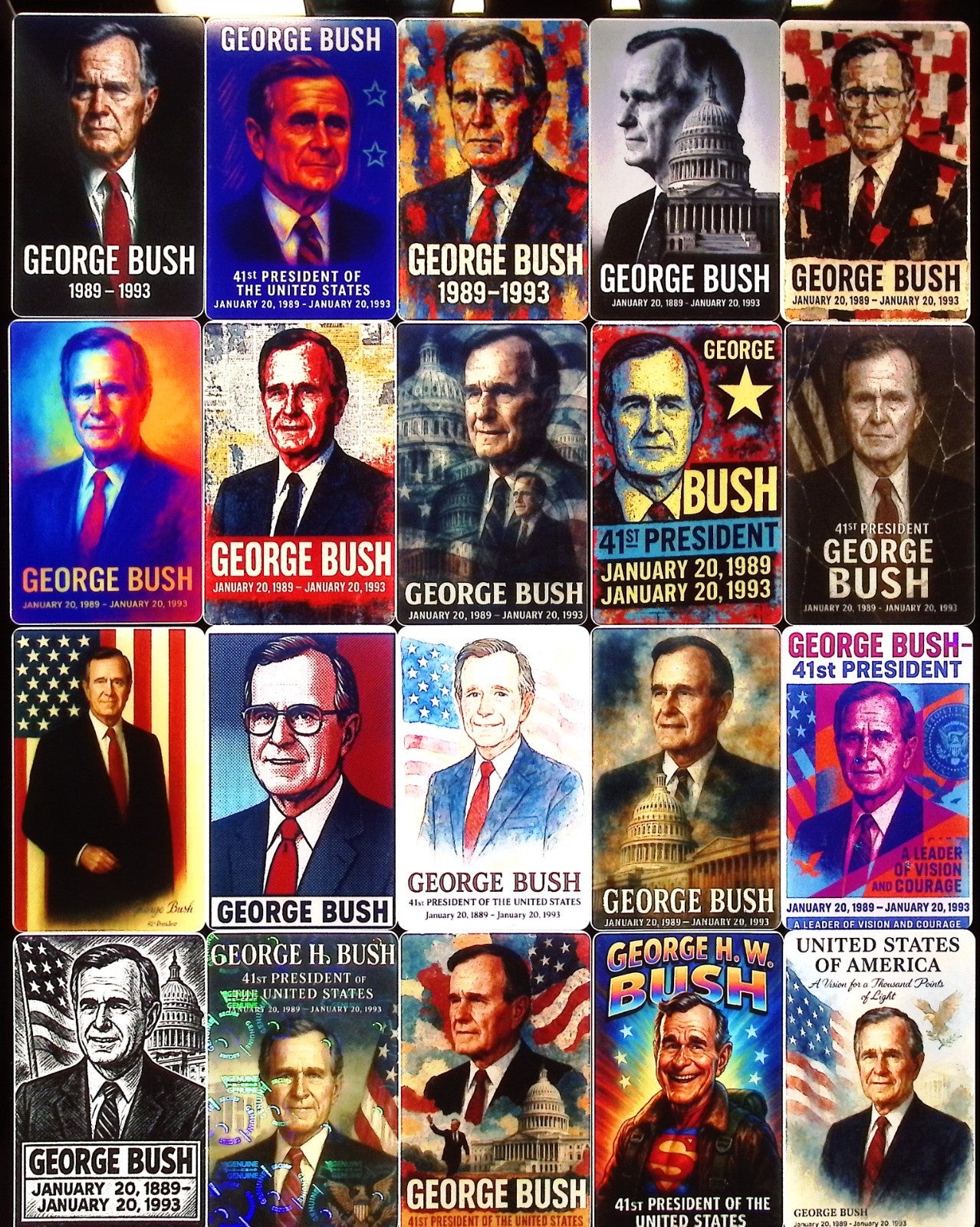 George Bush 41st President of the United States x20 Card Lot (no dupes)