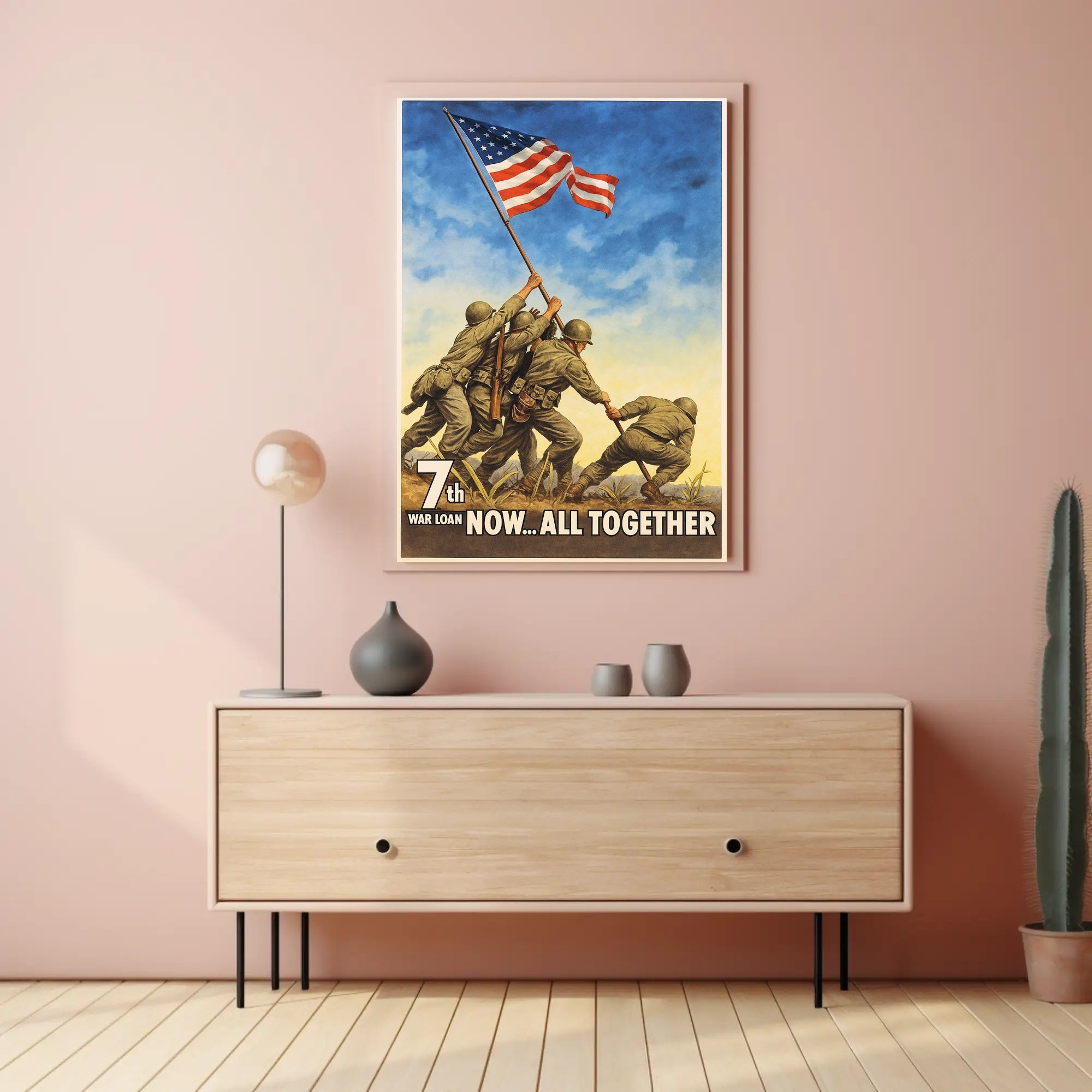 7th War Loan Now All Together Vintage Poster Print PosterGoat