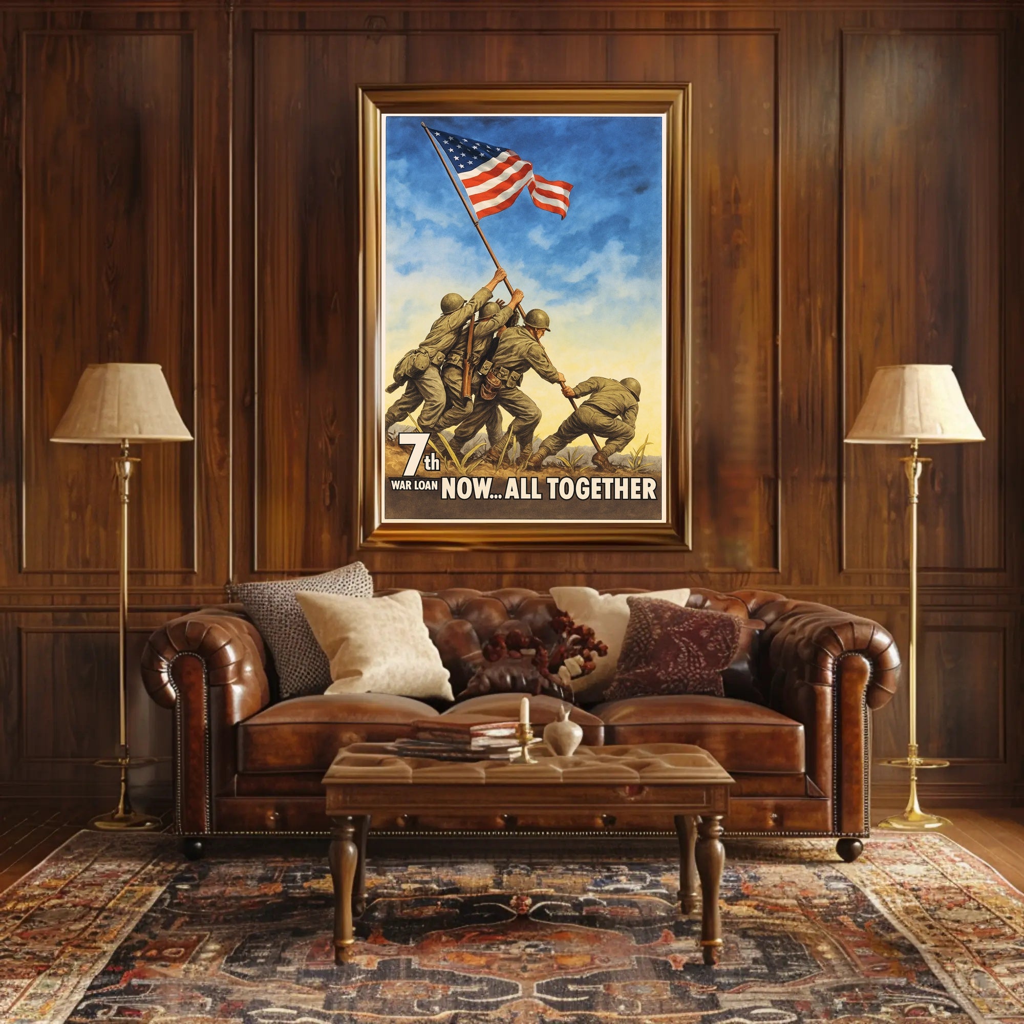 7th War Loan Now All Together Vintage Poster Print PosterGoat