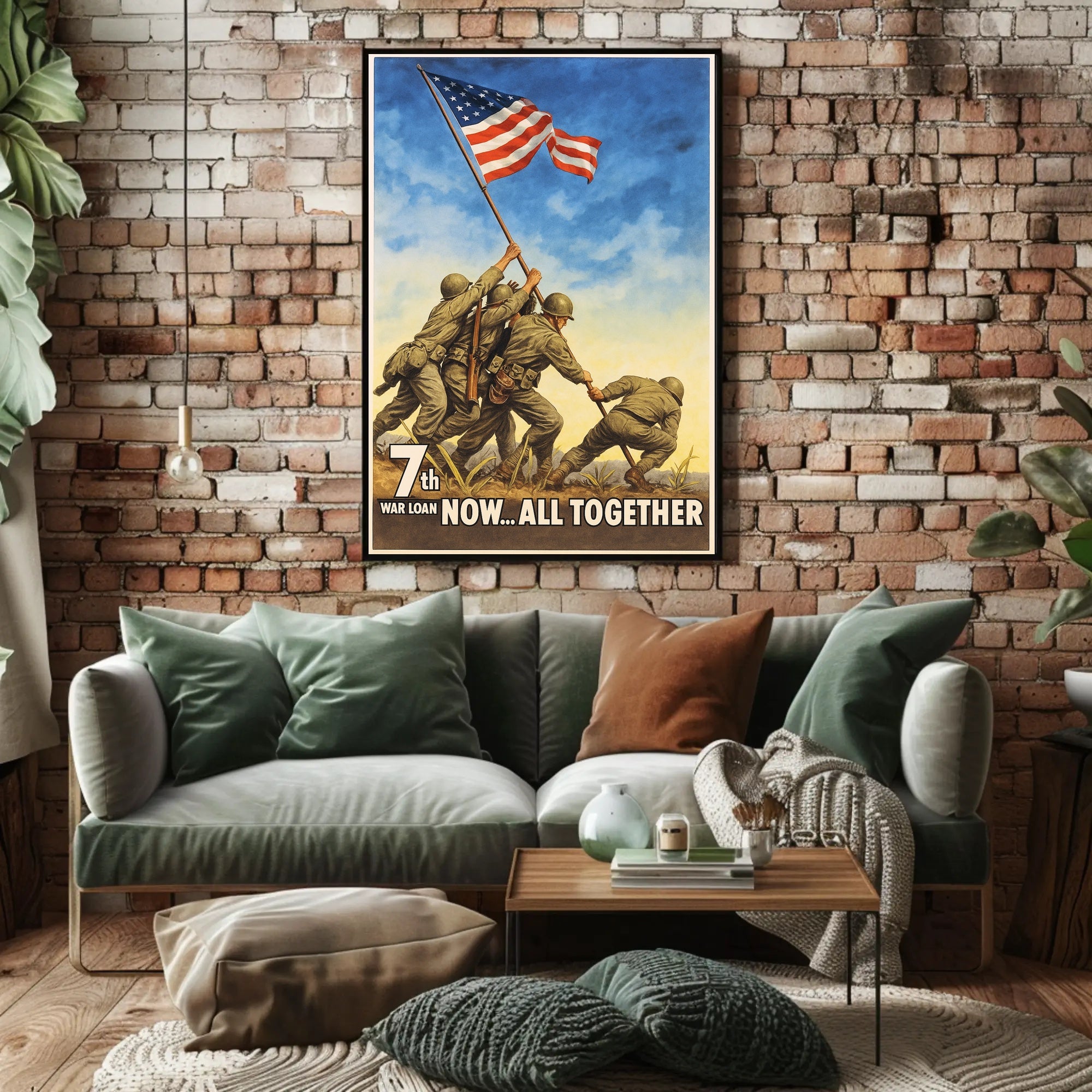 7th War Loan Now All Together Vintage Poster Print PosterGoat