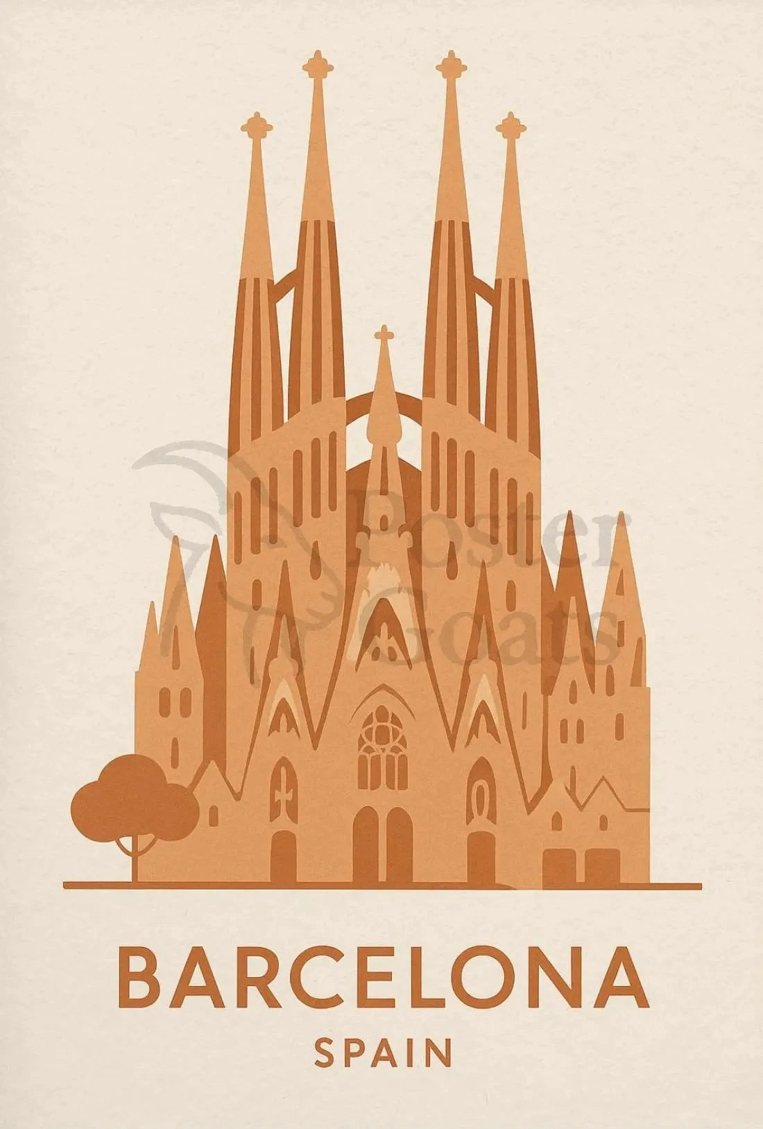 Sagrada Família Barcelona Landmark Travel Poster