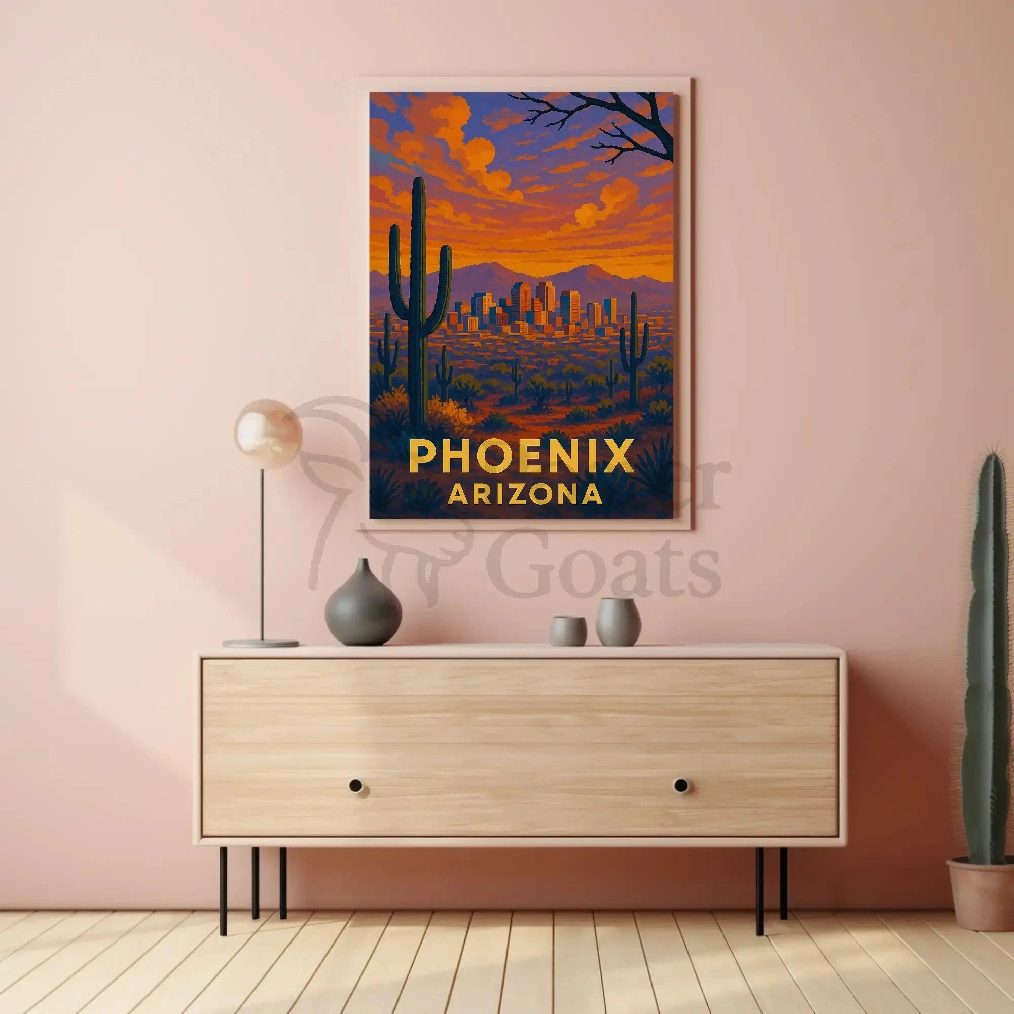 Phoenix Desert Scene Travel Poster