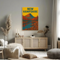 New Hampshire Autumn Landscape Vintage Travel Poster