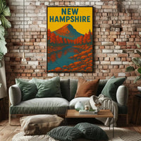 New Hampshire Autumn Landscape Vintage Travel Poster
