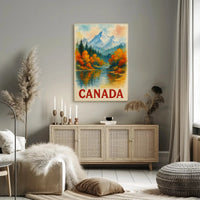 Canada Scenic Landscape Watercolor Travel Poster