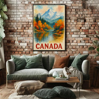 Canada Scenic Landscape Watercolor Travel Poster