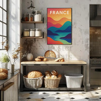 Colorful French Landscape Travel Poster