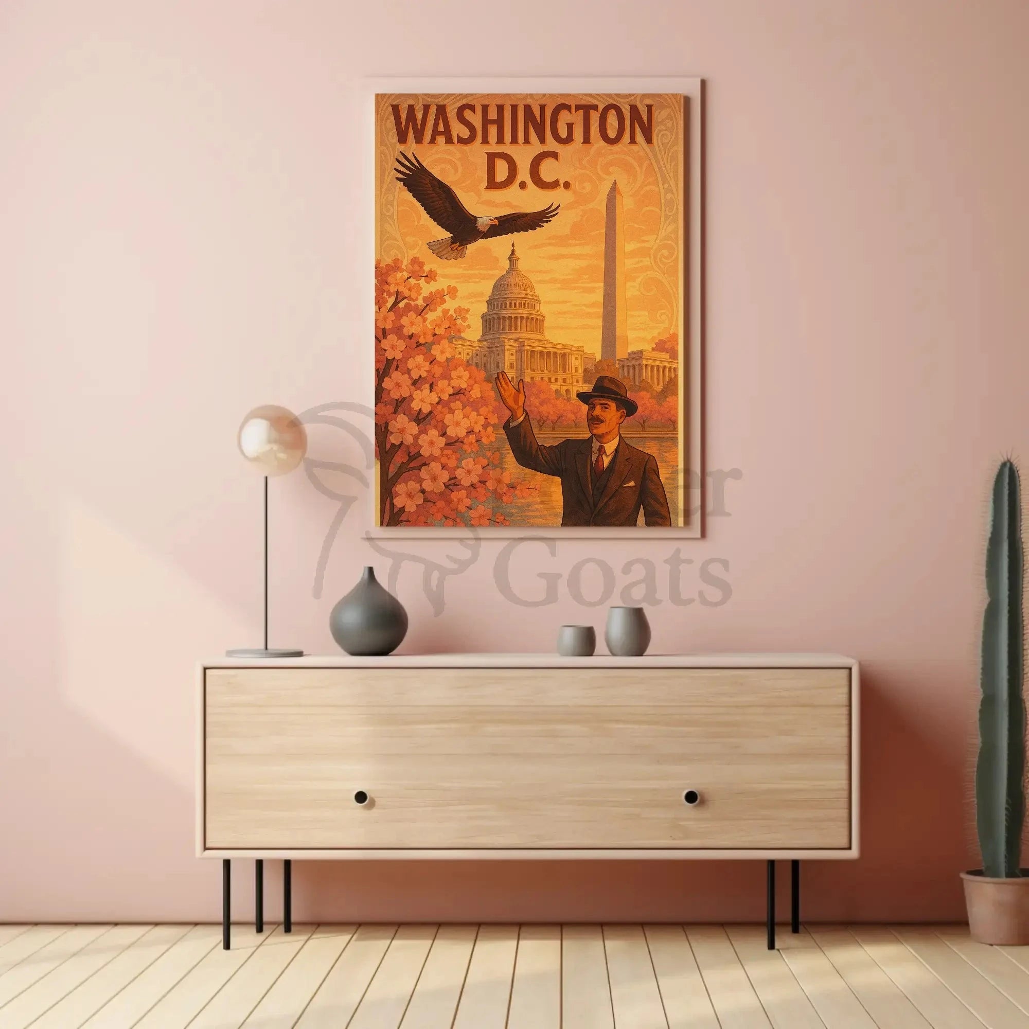 Washington D.C. Patriotic Vintage Travel Poster