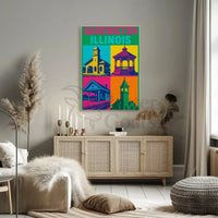 Barrington Illinois Pop-Art Heritage Travel Poster