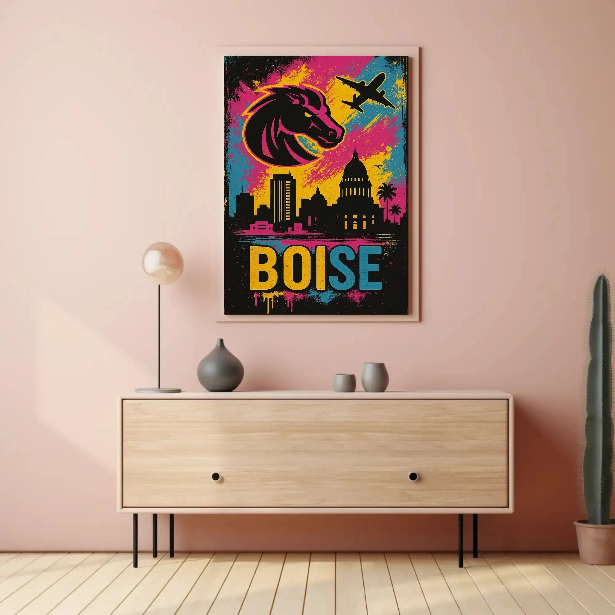 Boise Skyline Vibrant Urban Travel Poster
