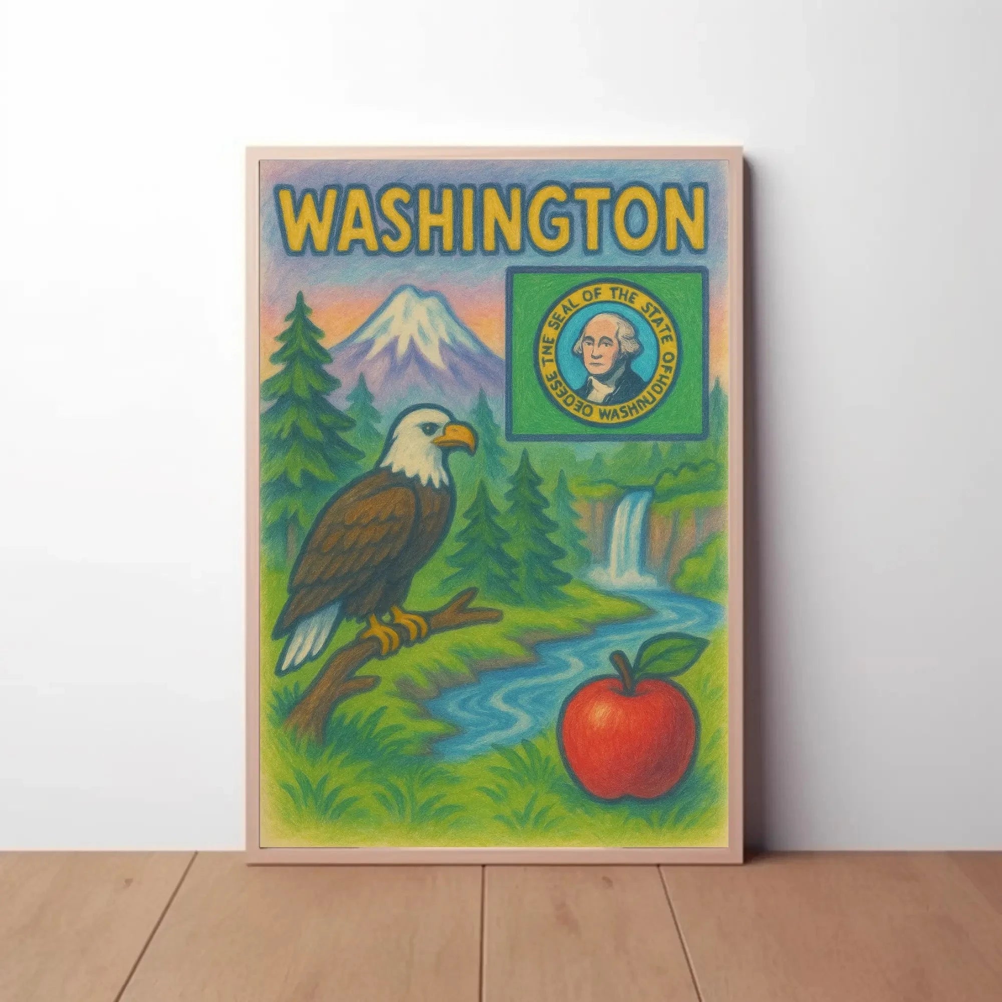 Washington State's Natural Beauty Patriotic Travel Poster