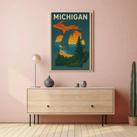 Michigan Scenic Vintage Travel Poster