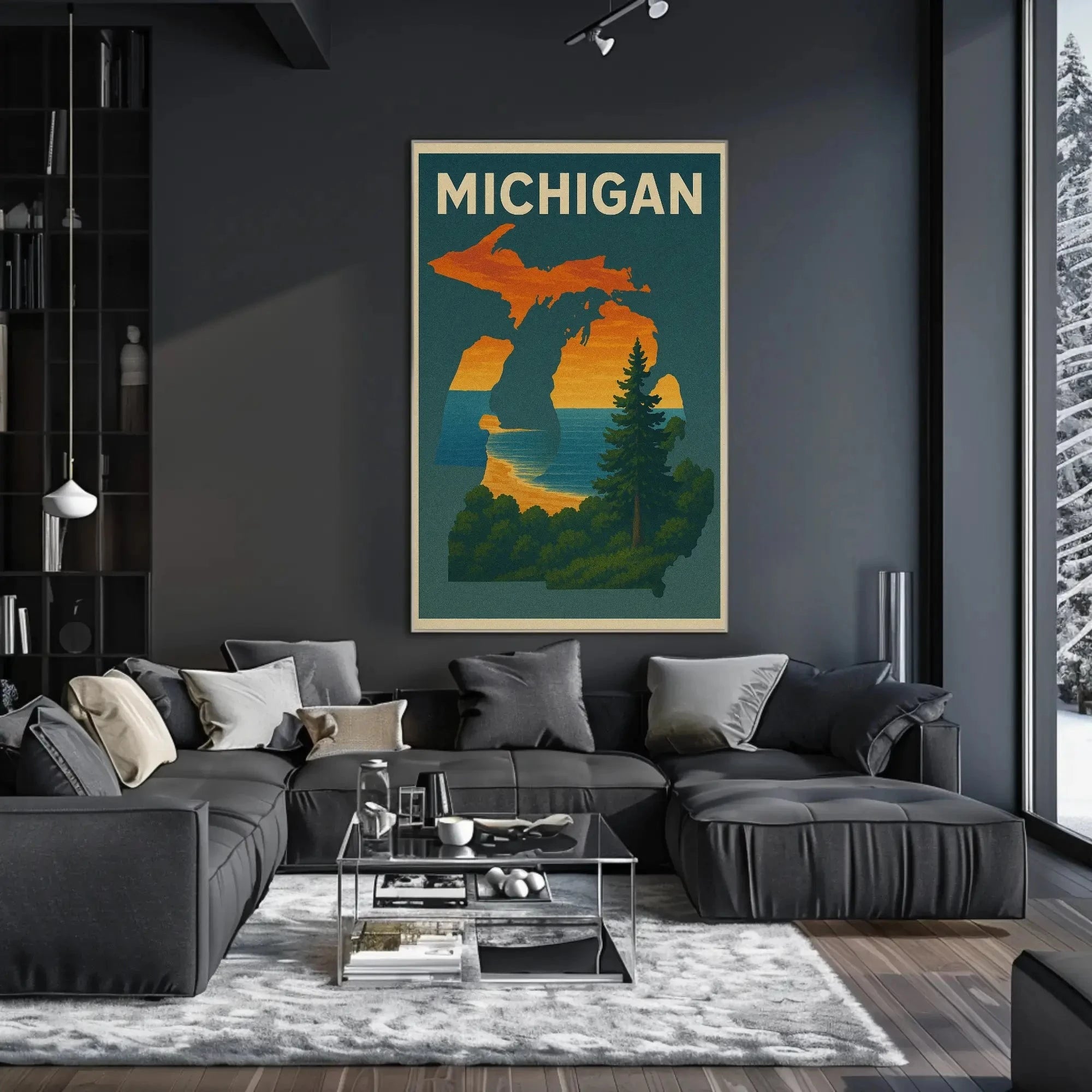 Michigan Scenic Vintage Travel Poster