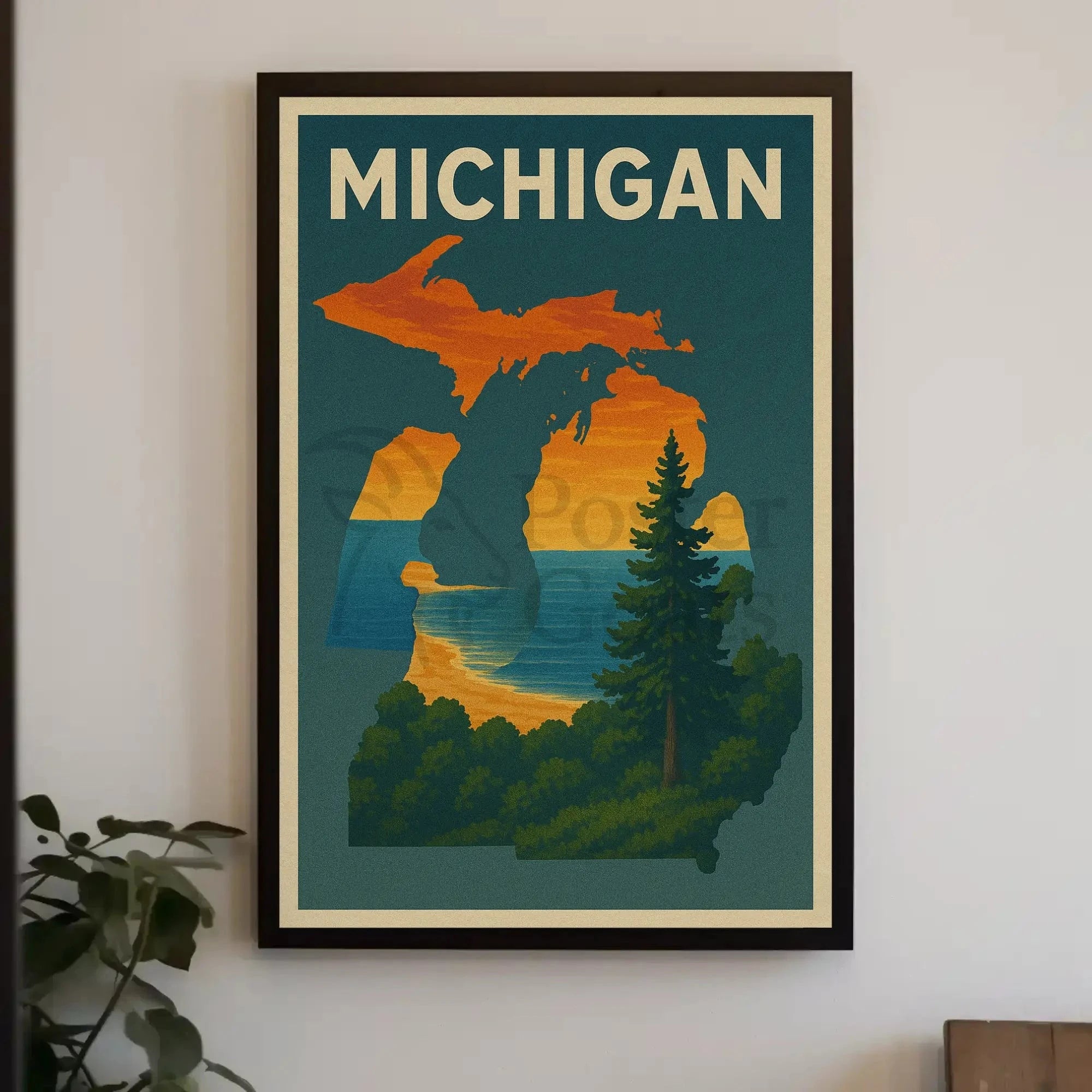 Michigan Scenic Vintage Travel Poster