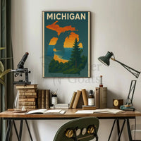 Michigan Scenic Vintage Travel Poster