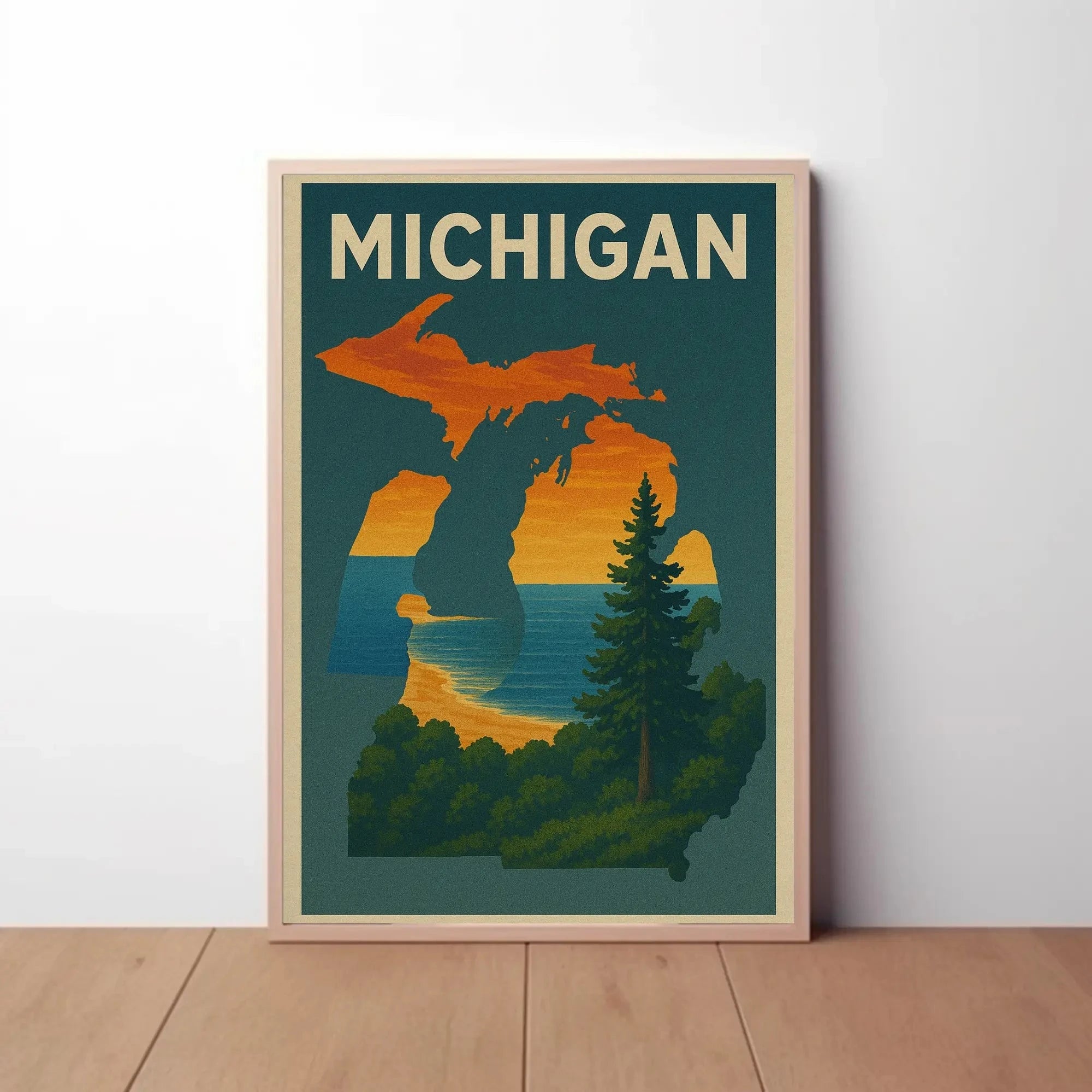 Michigan Scenic Vintage Travel Poster