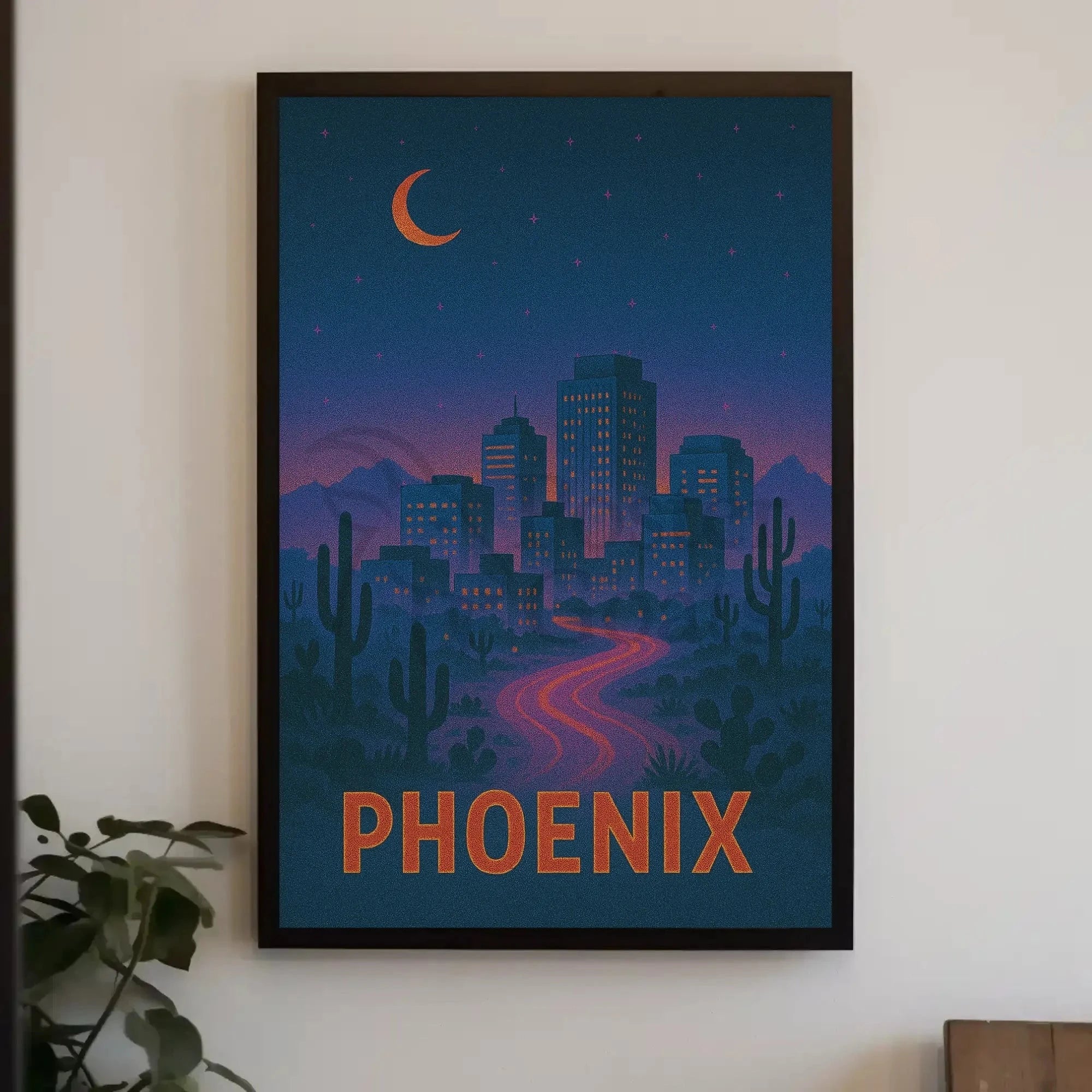 Phoenix Desert Night Journey Travel Poster
