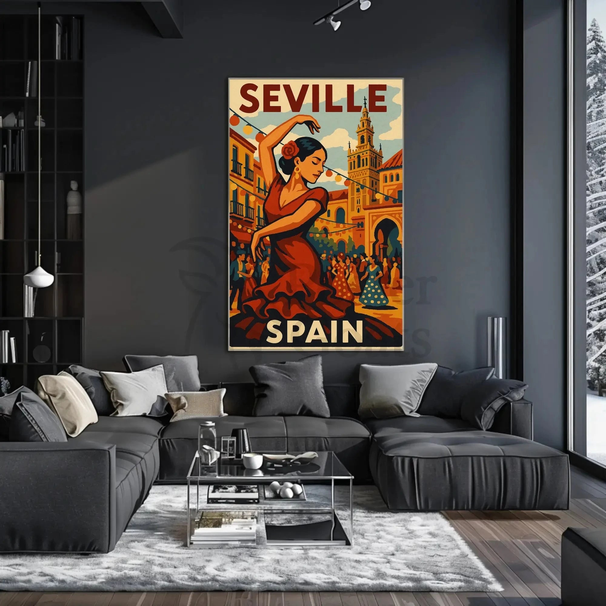 Flamenco Spirit Seville Travel Vintage Artistic Poster