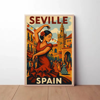 Flamenco Spirit Seville Travel Vintage Artistic Poster