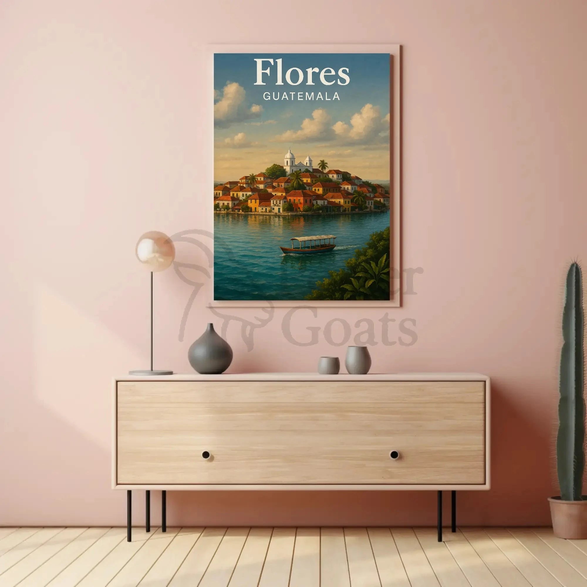 Flores Guatemala Travel Poster