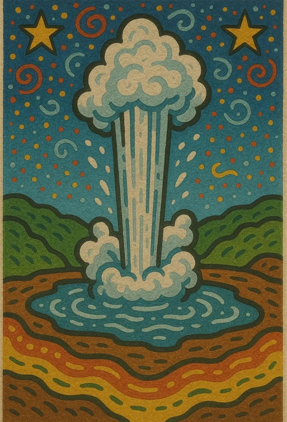 Geyser Eruption in Wonderland National Park Poster